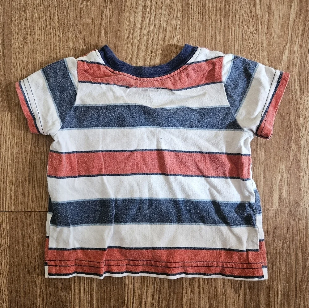 Carter's Red and Blue Striped Tee with Pocket